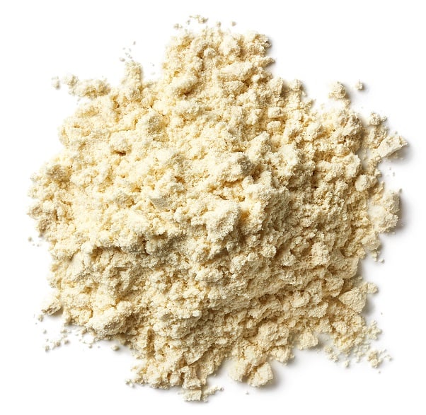 Protein powder isolated on white background Small