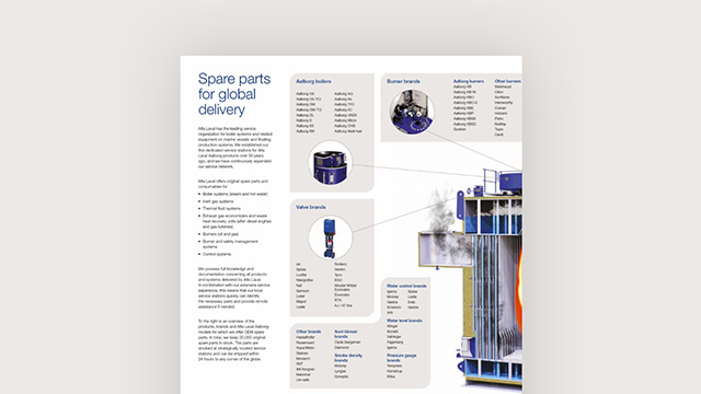 Spare parts for Aalborg marine boilers