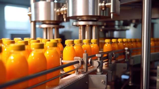 Orange juice production factory