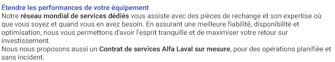 Service Entretien & Maintenance Alfa Laval : découvrir l'offre en détail